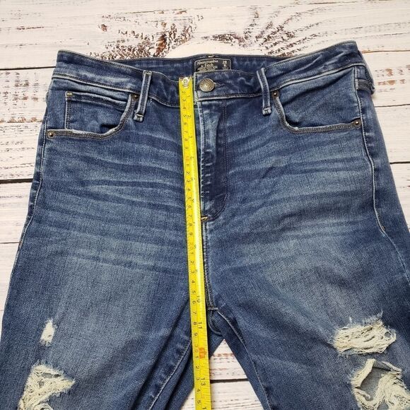 Abercrombie & Fitch Simone High Rise Super Skinny Distressing distressed Size 29 - Picture 7 of 10